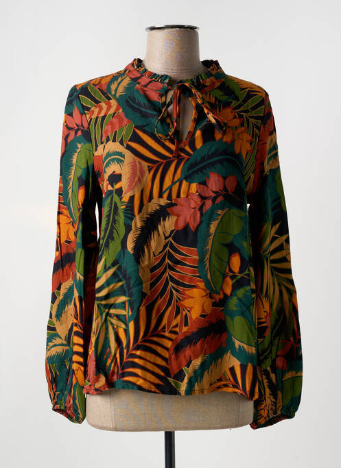 Blouse imprimé fantaisie manches longues noir GEISHA femme