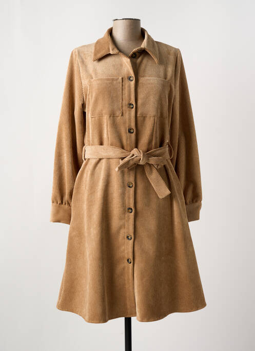 Robe mi-longue beige LA FEE MARABOUTEE pour femme