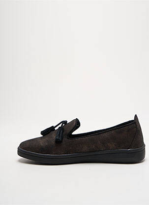 Mocassins tissage satiné talon plat jusqu'à 3cm marron LPB femme