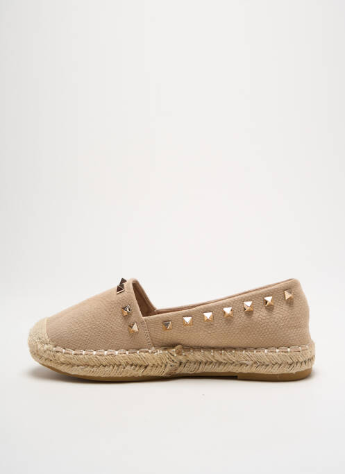 Espadrilles tissage satiné talon plat jusqu'à 3cm beige J&L femme
