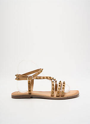 Sandales/nu pieds chiquet talon plat jusqu'à 3cm beige LPB femme