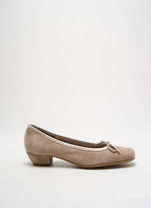 Ballerines nubuck talon plat jusqu'à 3cm beige REQINS femme