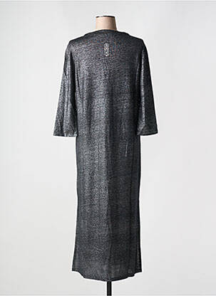 Robe longue manches 3/4 noir TANIT CODE femme
