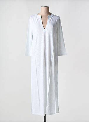 Robe longue manches 3/4 blanc TANIT CODE femme