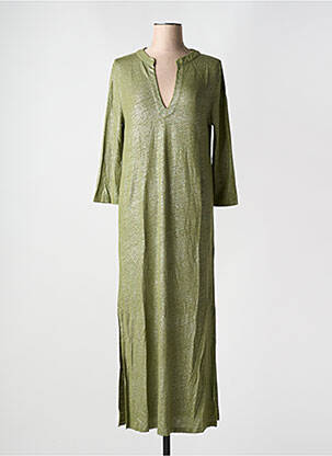 Robe longue manches 3/4 vert TANIT CODE femme