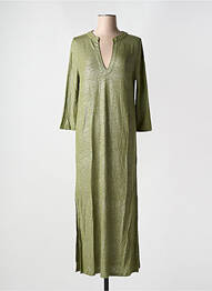 Robe longue manches 3/4 vert TANIT CODE femme