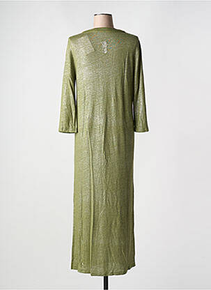 Robe longue manches 3/4 vert TANIT CODE femme