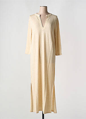 Robe longue manches 3/4 beige TANIT CODE femme