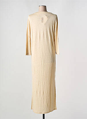 Robe longue manches 3/4 beige TANIT CODE femme