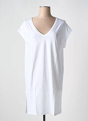 Robe mi-longue manches courtes manches courtes blanc TANIT CODE femme