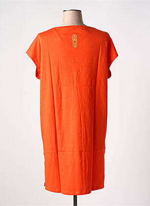 Robe mi-longue manches courtes manches courtes orange TANIT CODE femme