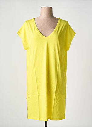 Robe mi-longue manches courtes manches courtes jaune TANIT CODE femme