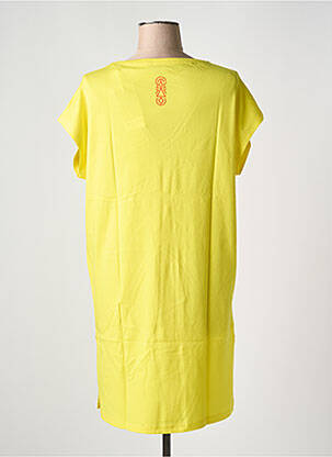 Robe mi-longue manches courtes manches courtes jaune TANIT CODE femme