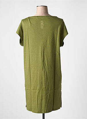 Robe mi-longue manches courtes manches courtes vert TANIT CODE femme