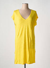 Robe mi-longue manches courtes manches courtes jaune TANIT CODE femme