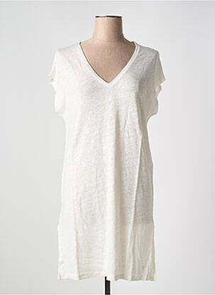 Robe mi-longue manches courtes manches courtes beige TANIT CODE femme