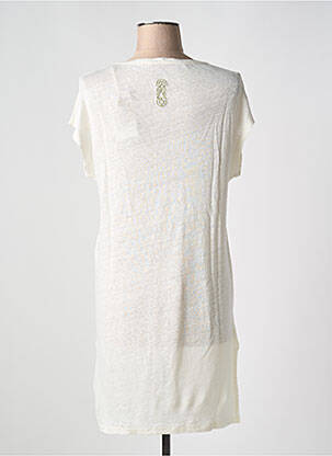 Robe mi-longue manches courtes manches courtes beige TANIT CODE femme