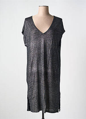 Robe mi-longue manches courtes manches courtes noir TANIT CODE femme