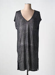 Robe mi-longue manches courtes manches courtes noir TANIT CODE femme