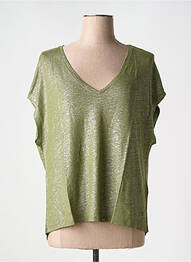 T-shirt col v manches courtes vert TANIT CODE femme