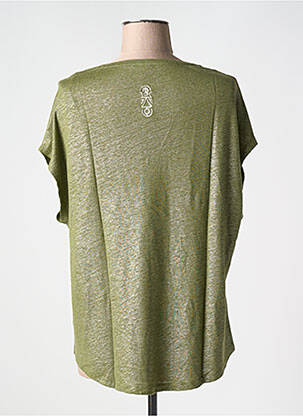 T-shirt col v manches courtes vert TANIT CODE femme