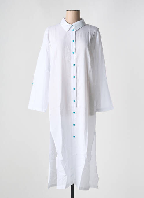 Tunique manches longues col chemisier blanc TANIT CODE femme