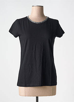 T-shirt stretch manches courtes noir TANIT CODE femme