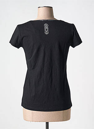 T-shirt col v manches courtes noir TANIT CODE femme