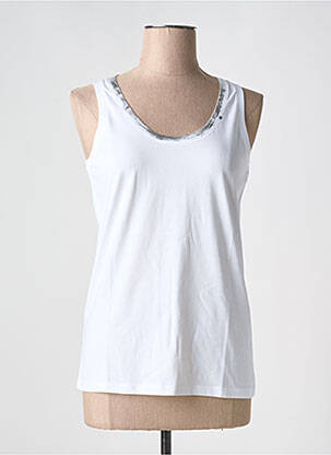 Débardeur stretch sans manche blanc TANIT CODE femme