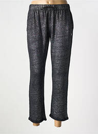 Pantalon droit taille élastique taille normale noir TANIT CODE femme