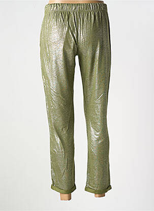 Pantalon droit taille élastique taille normale vert TANIT CODE femme