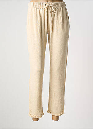 Pantalon droit taille élastique taille normale beige TANIT CODE femme