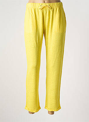 Pantalon droit taille élastique taille normale jaune TANIT CODE femme