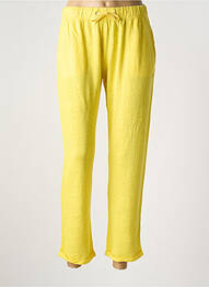 Pantalon droit taille élastique taille normale jaune TANIT CODE femme