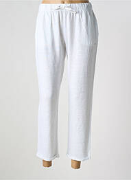 Pantalon droit taille élastique taille normale blanc TANIT CODE femme