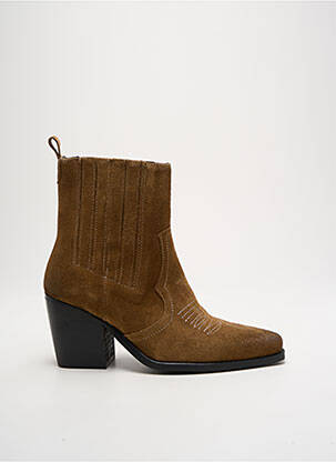 Bottines/boots tissage satiné talon de 4 à 6cm marron FREEMAN T.PORTER femme