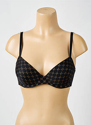 Soutien-gorge effet matière satinée haut soutien-gorge push-up noir ANTIGEL femme