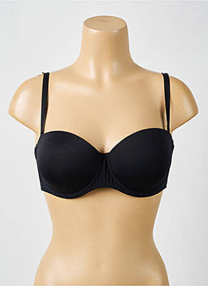 Soutien-gorge effet matière satinée haut soutien-gorge push-up noir ANTIGEL femme
