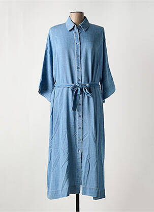 Robe longue coupe cintrée manches 3/4 bleu MASAI femme