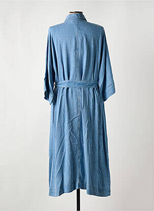 Robe longue coupe cintrée manches 3/4 bleu MASAI femme