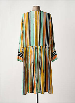 Robe mi-longue coupe fluide manches longues jaune MASAI femme