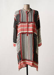 Robe mi-longue coupe fluide manches longues rouge MASAI femme