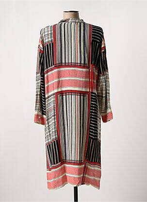 Robe mi-longue coupe fluide manches longues rouge MASAI femme