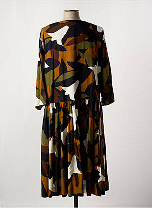 Robe mi-longue manches 3/4 manches 3/4 noir MASAI femme
