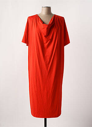 Robe mi-longue manches courtes manches courtes rouge MASAI femme