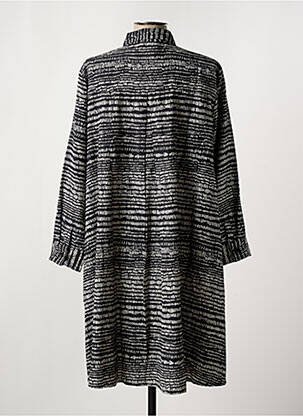 Robe mi-longue imprimé fantaisie manches longues noir MASAI femme