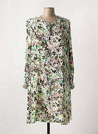 Robe mi-longue imprimé fleurs manches longues vert MASAI femme