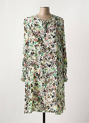 Robe mi-longue coupe évasée manches longues vert MASAI femme