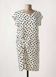 Robe mi-longue manches courtes manches courtes beige MASAI femme