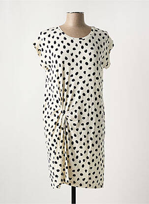 Robe mi-longue manches courtes manches courtes beige MASAI femme